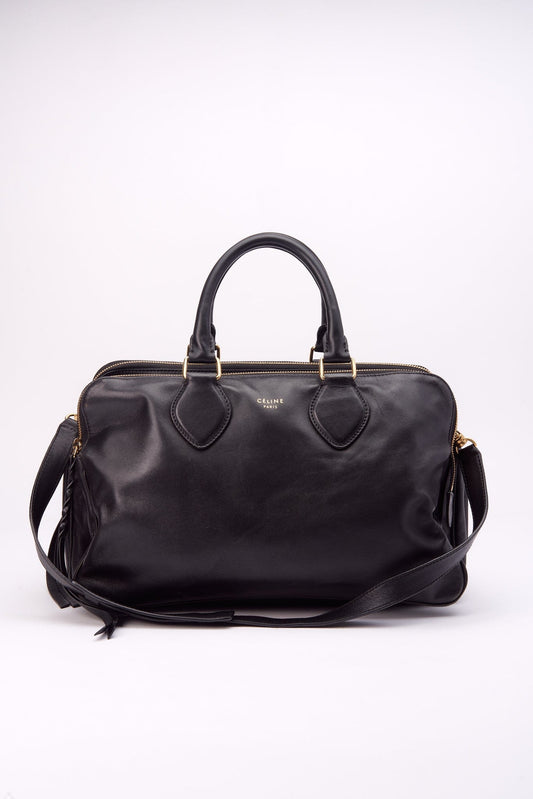 Céline Phoebe Philo Triptyque Black Leather Bag