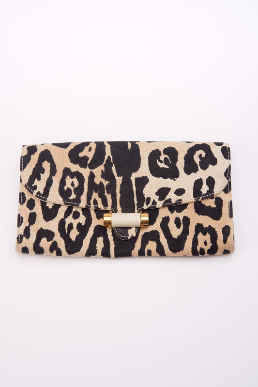 Vintage YSL Leopard Canvas Clutch bag