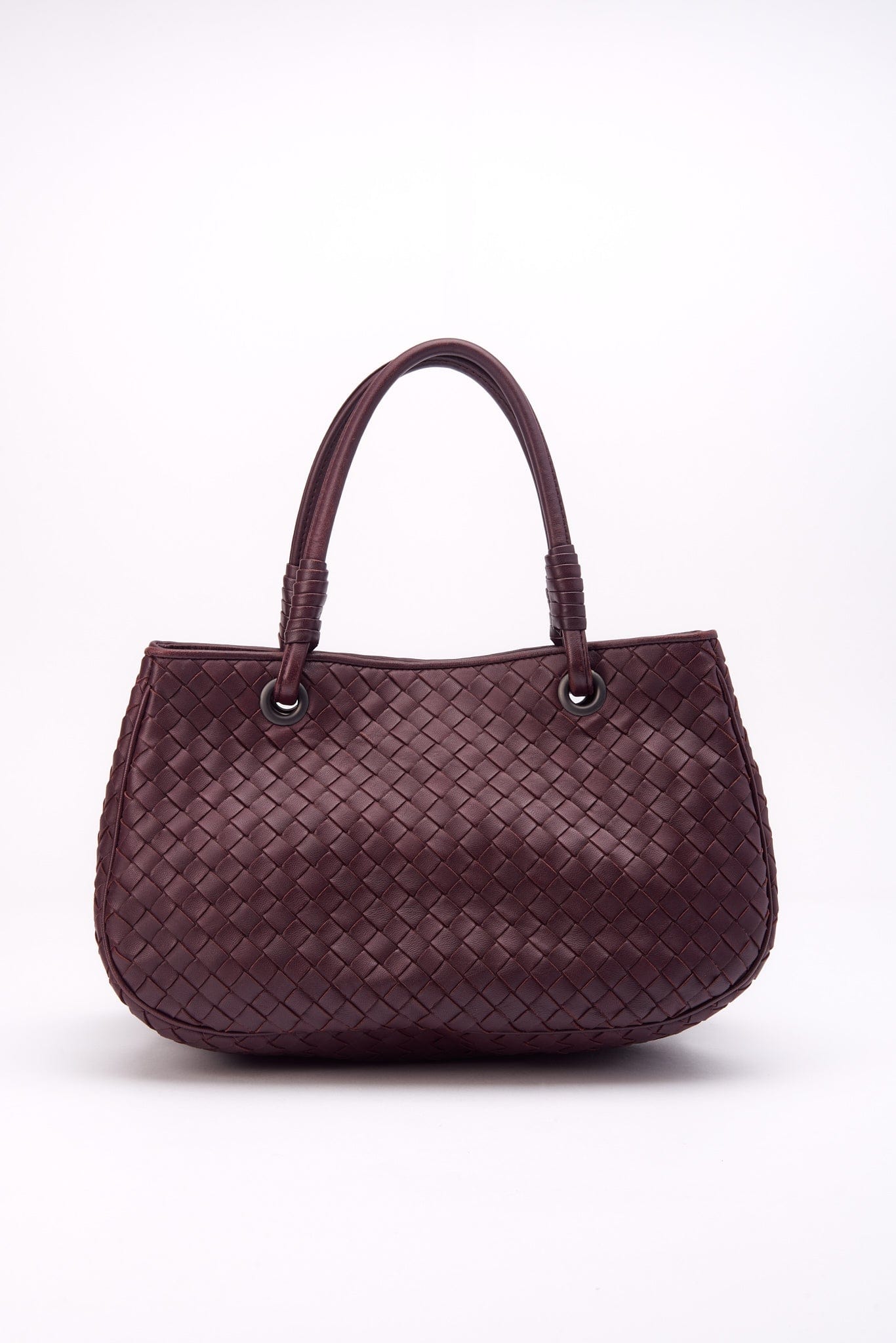 Vintage Bottega Veneta Burgundy Intrecciato Leather Tote – The Hosta
