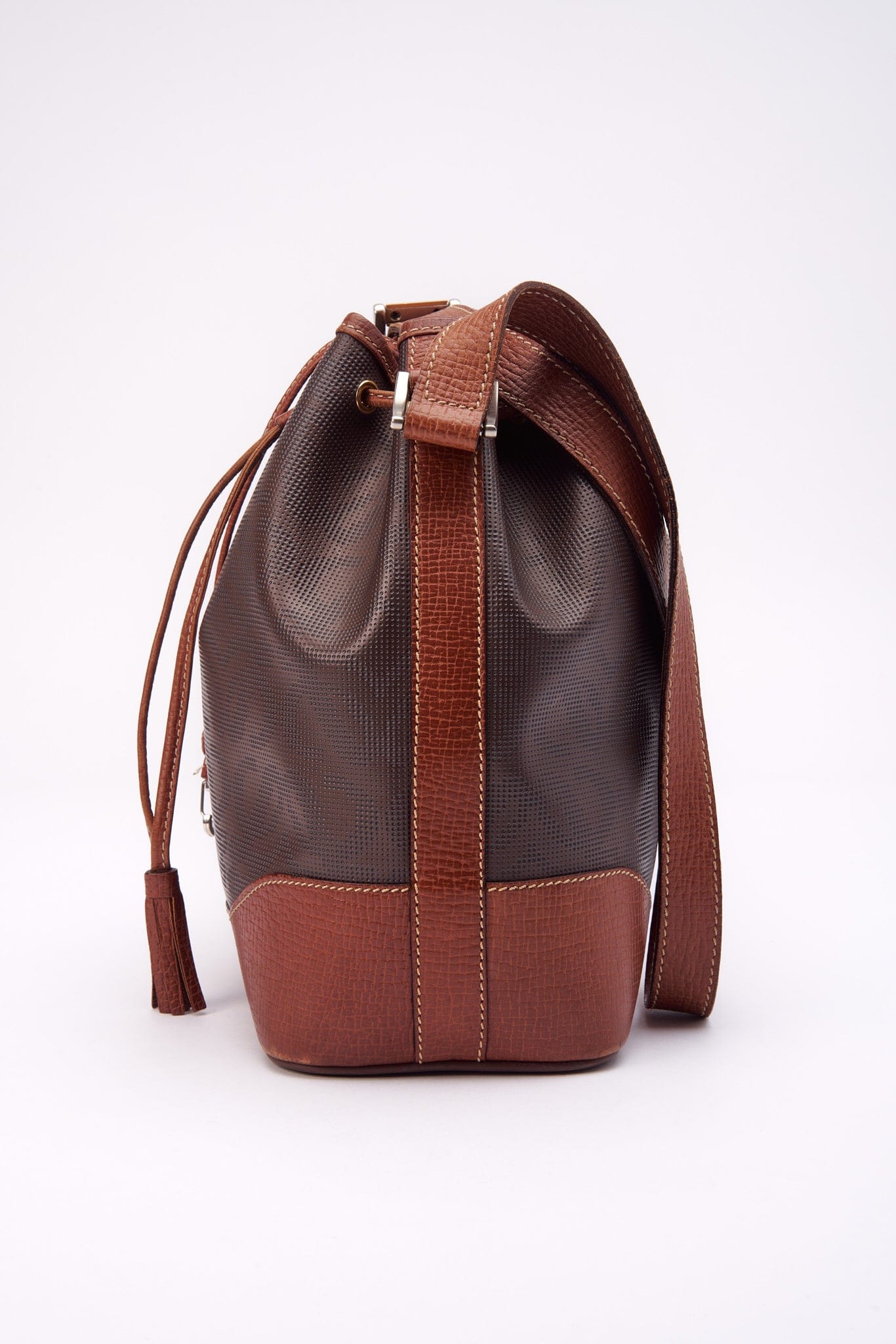 Vintage Loewe Anagram Tan Bucket Bag