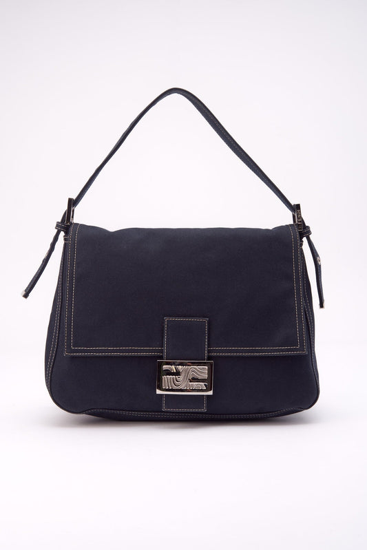 Vintage Fendi Mamma Baguette - Dark Navy Canvas
