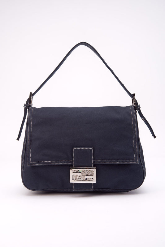 Vintage Fendi Mamma Baguette - Dark Navy Canvas