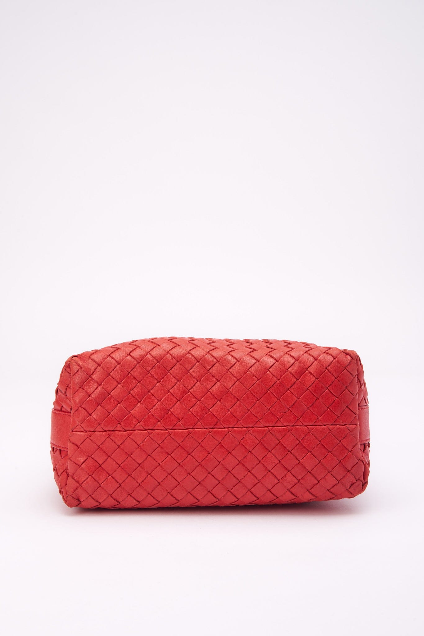 Vintage Bottega Veneta Red Intrecciato Leather Bag