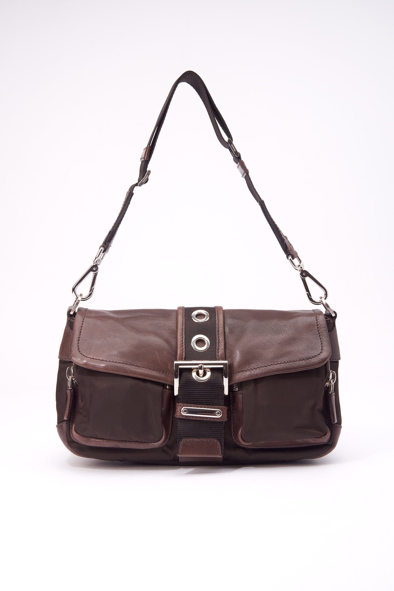 brown leather prada tote bag
