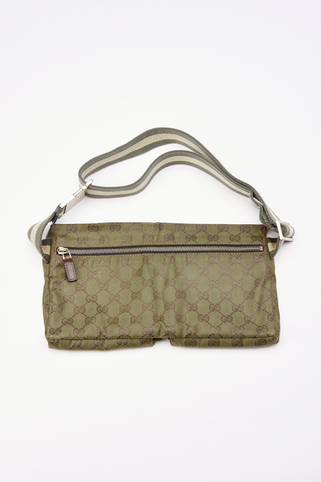 Vintage Gucci Green GG Canvas Belt or Sling Bag