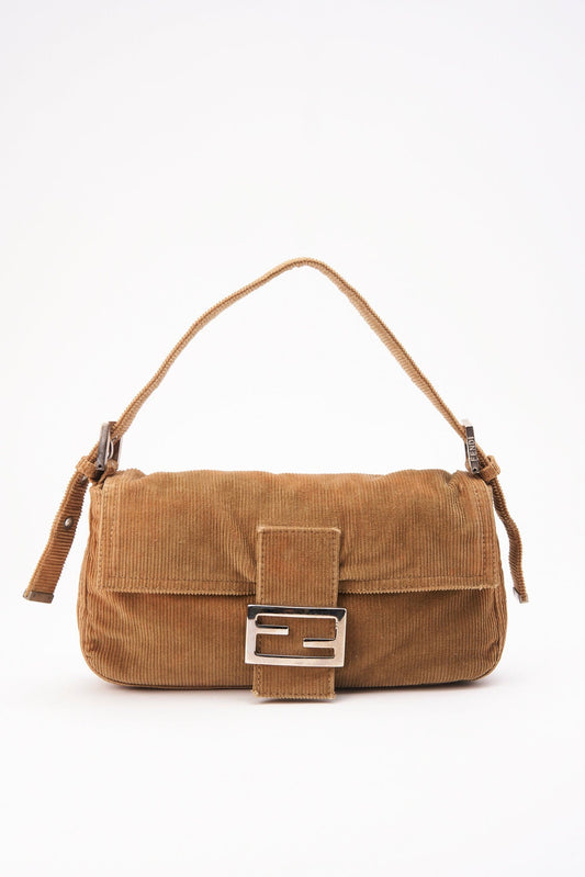 Fendi Baguette in Beige Cord Fabric
