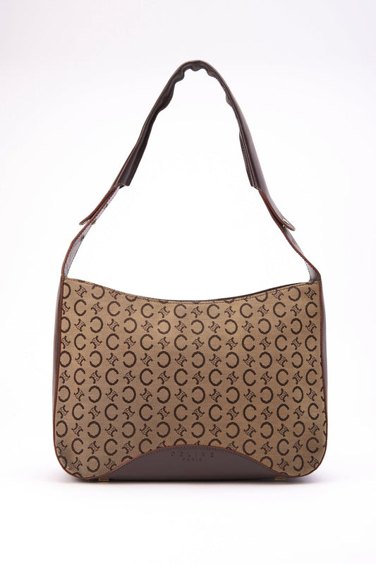 Vintage Celine Triomphe Brown Shoulder Bag