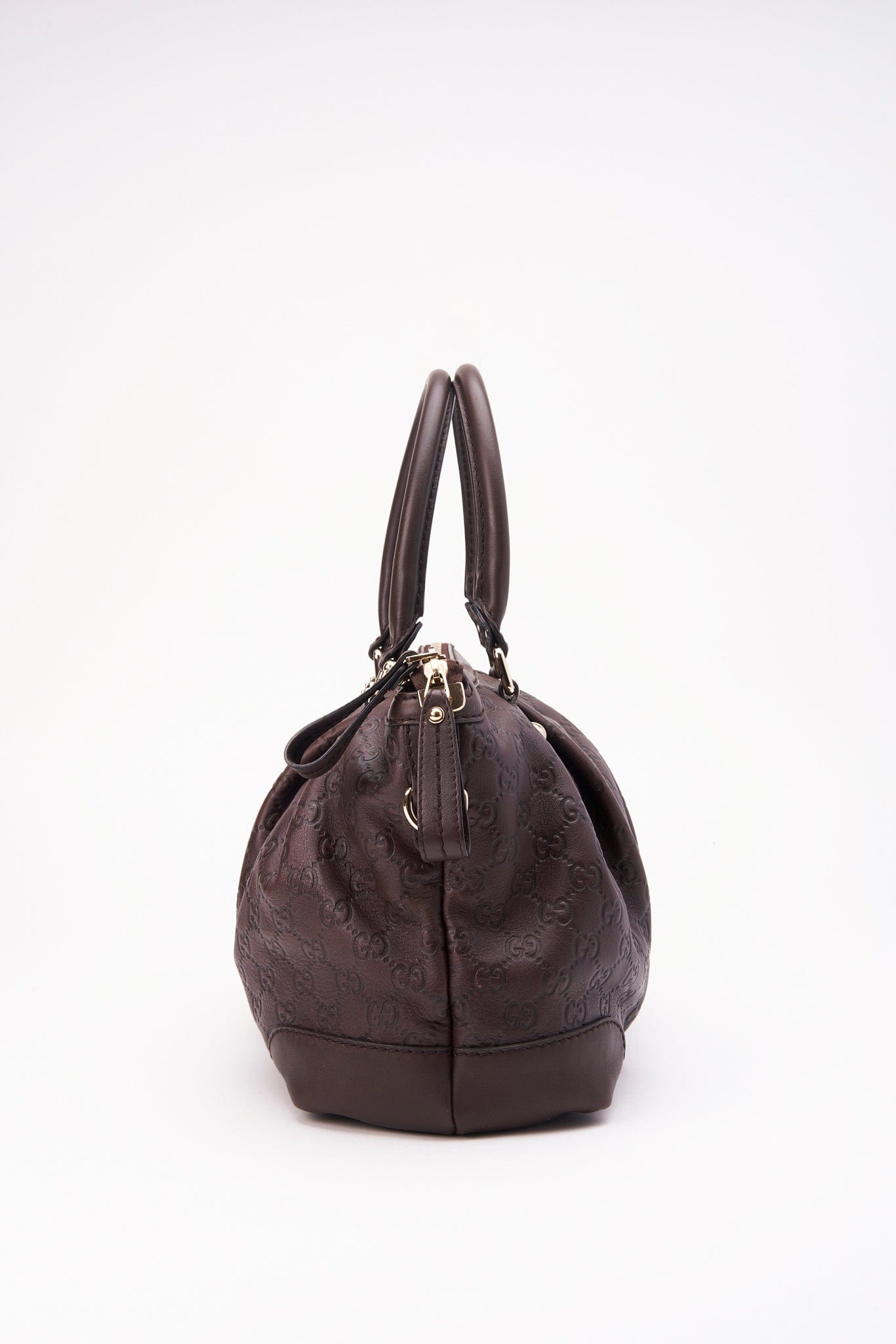 Vintage Brown Leather Gucci Shoulder Bag
