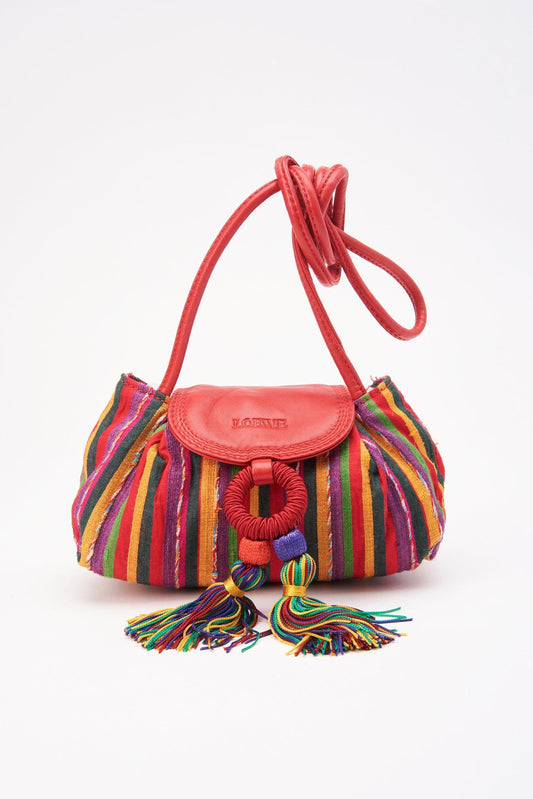 Vintage Loewe Multicolour Fabric Striped Bag