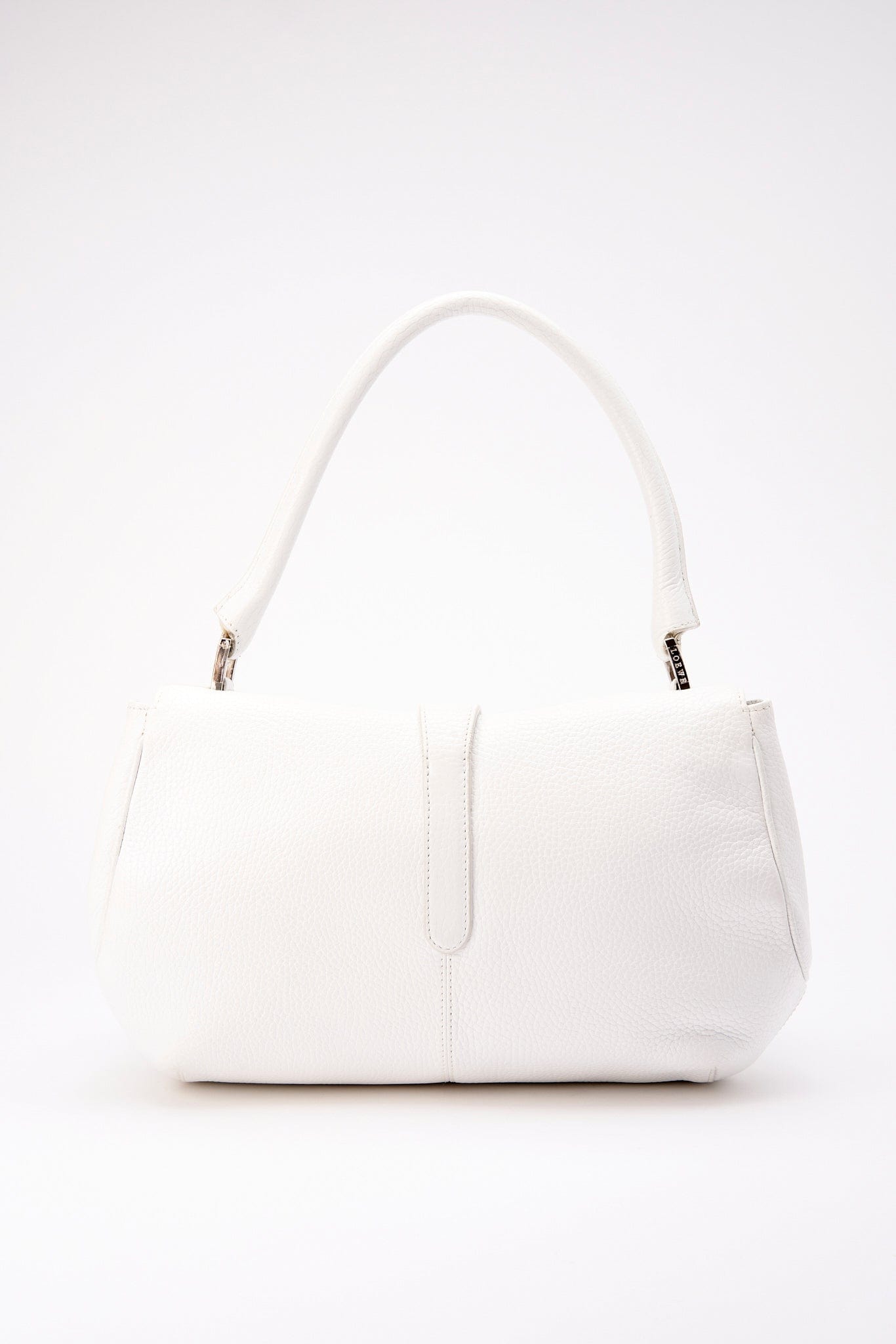 Vintage Loewe White Leather Shoulder Bag