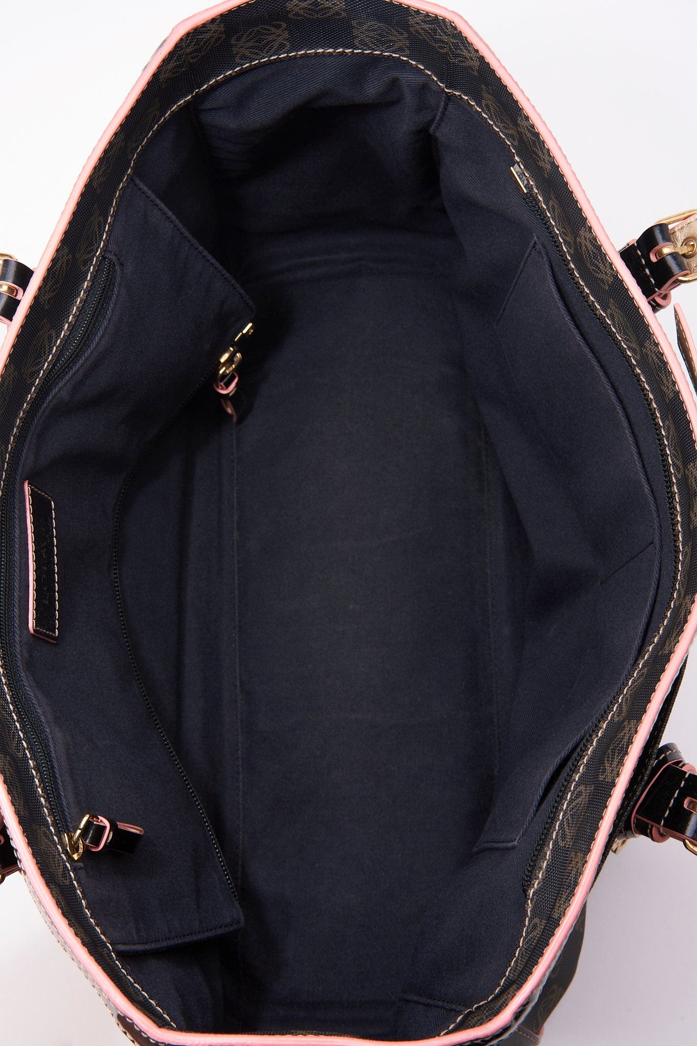 Vintage Loewe Black Textured PU Tote Bag