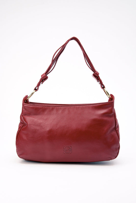 Vintage Loewe Red Leather Shoulder Bag