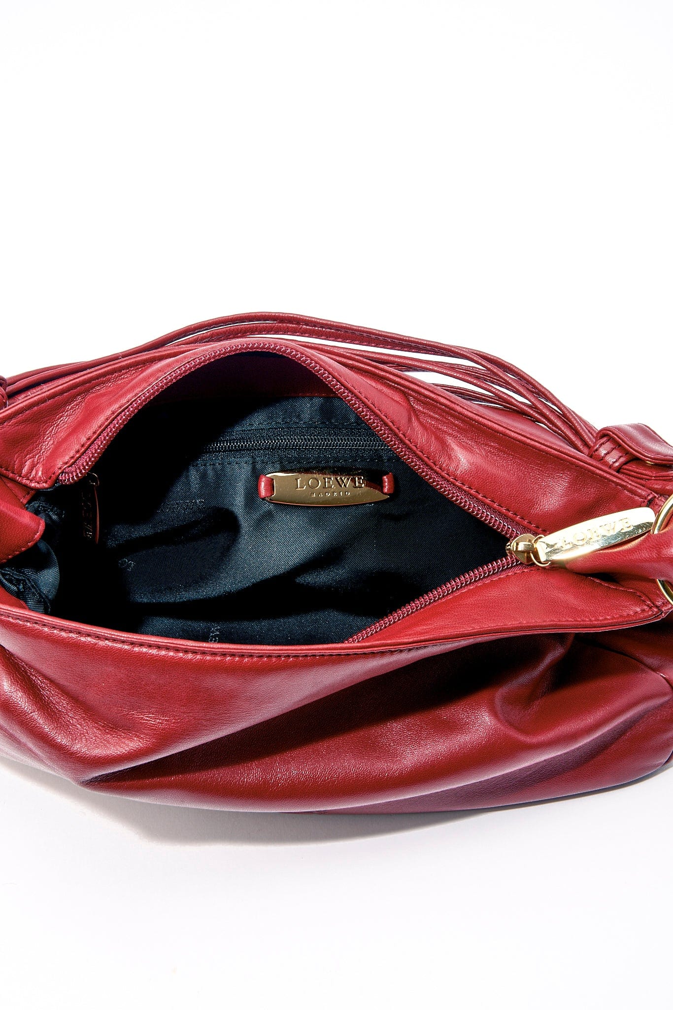 Vintage Loewe Red Leather Shoulder Bag