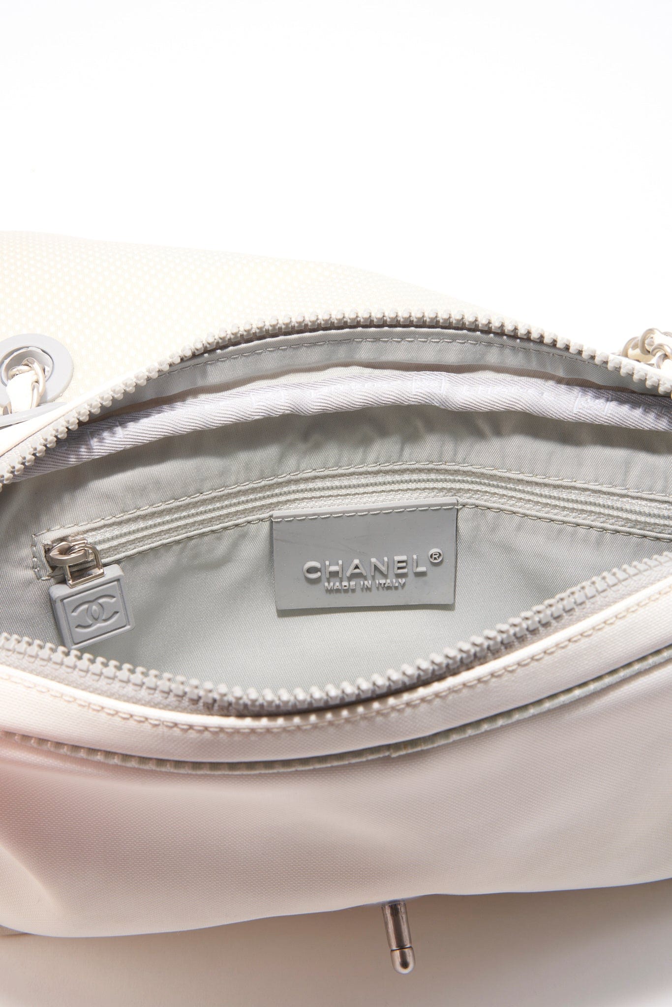 Chanel Sport White Floral Nylon Flap Bag