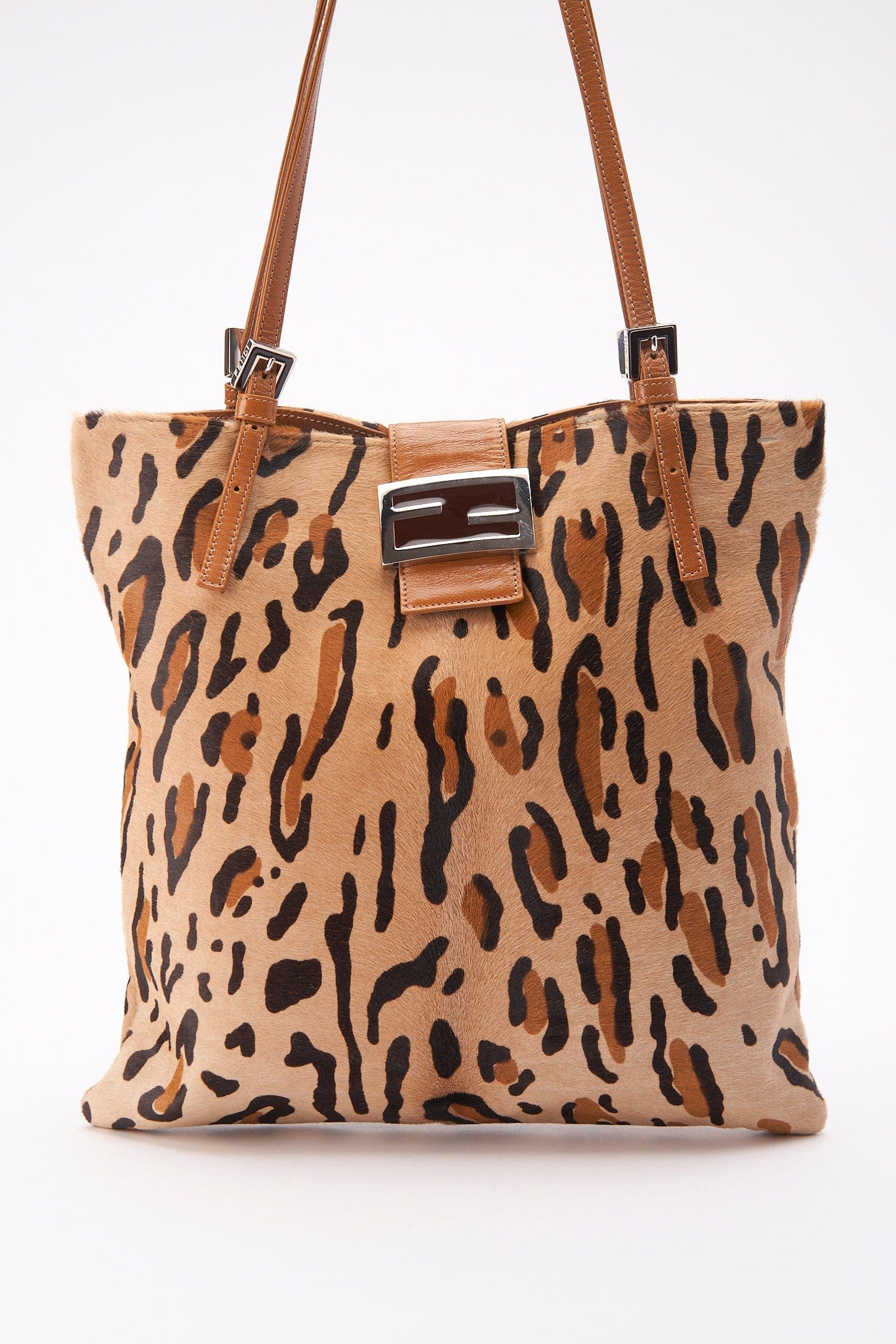 Vintage Fendi Tote Bag in Leopard Print Calf Hair