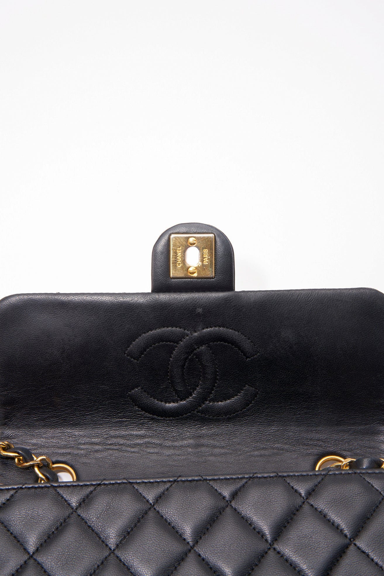 Chanel Vintage Black Small Square Classic Flap with 24k gold plated hardware