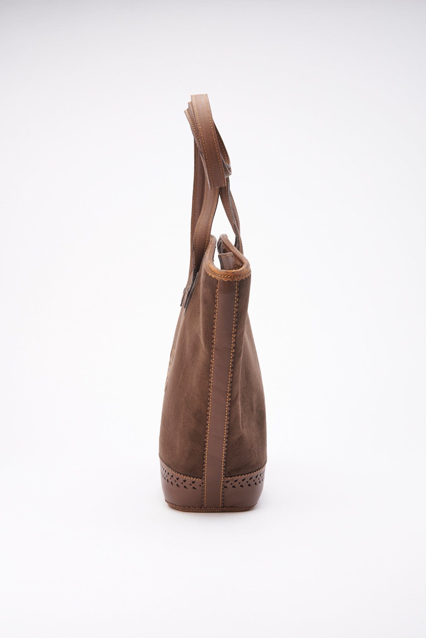 Loewe Anagram Suede and Leather Tote Bag