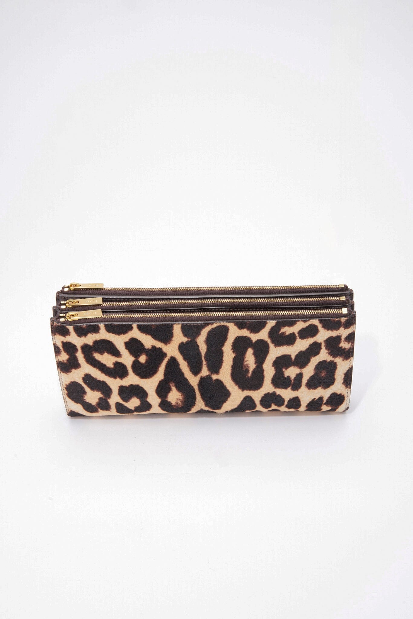 Céline Leopard Printed Calf Hair Clutch Bag