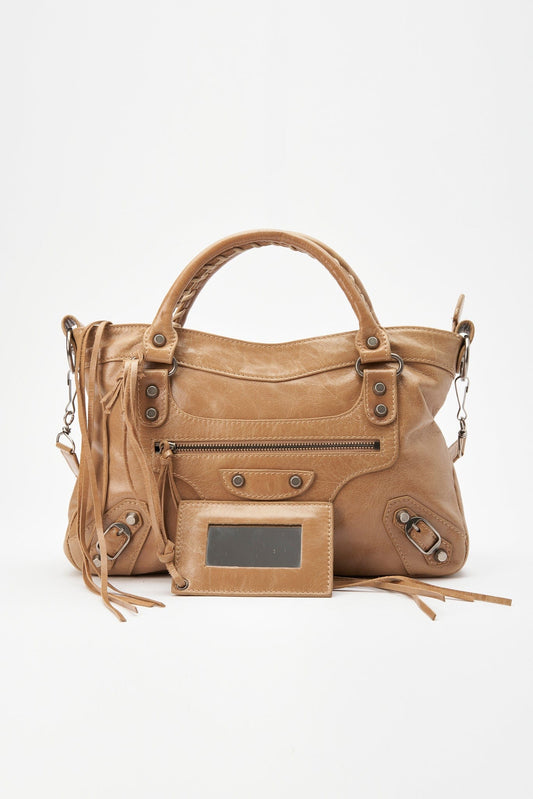 Balenciaga Beige Leather First City Bag