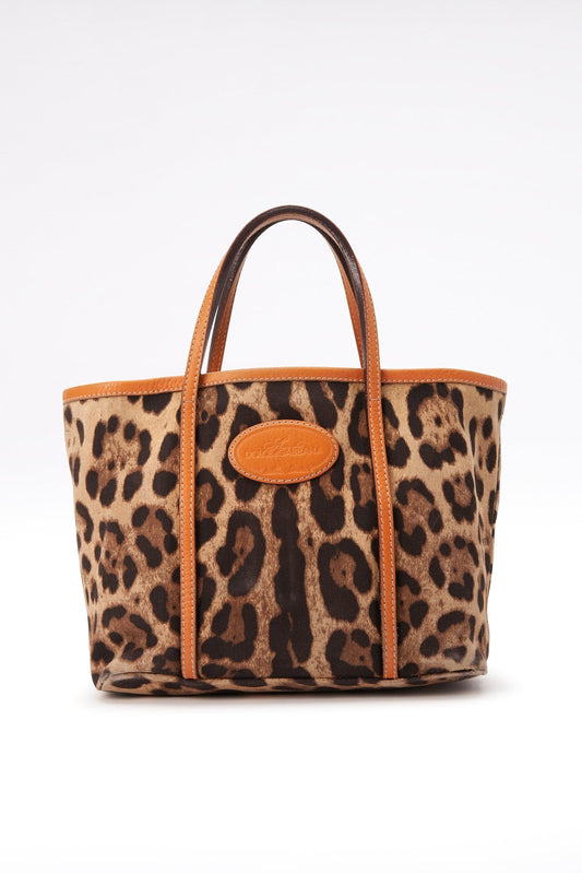 Vintage Dolce & Gabbana Leopard Print Tote Bag