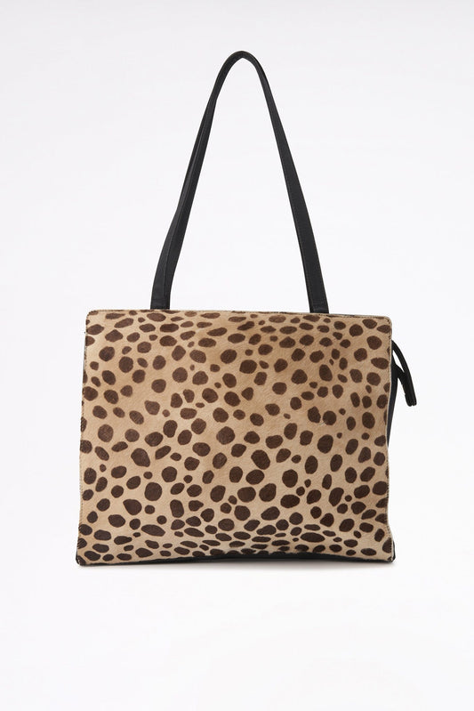 Vintage Moschino Leopard Printed Calf Hair Shoulder Bag