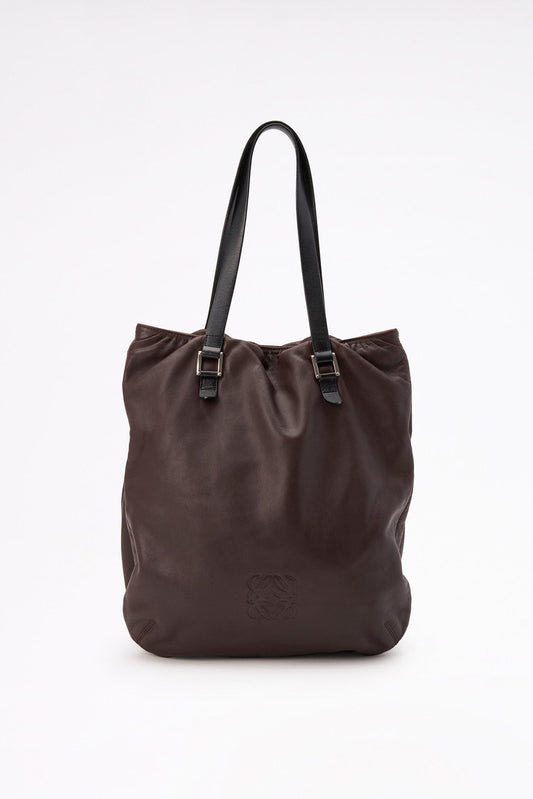 Vintage Loewe Brown Leather Tote Bag