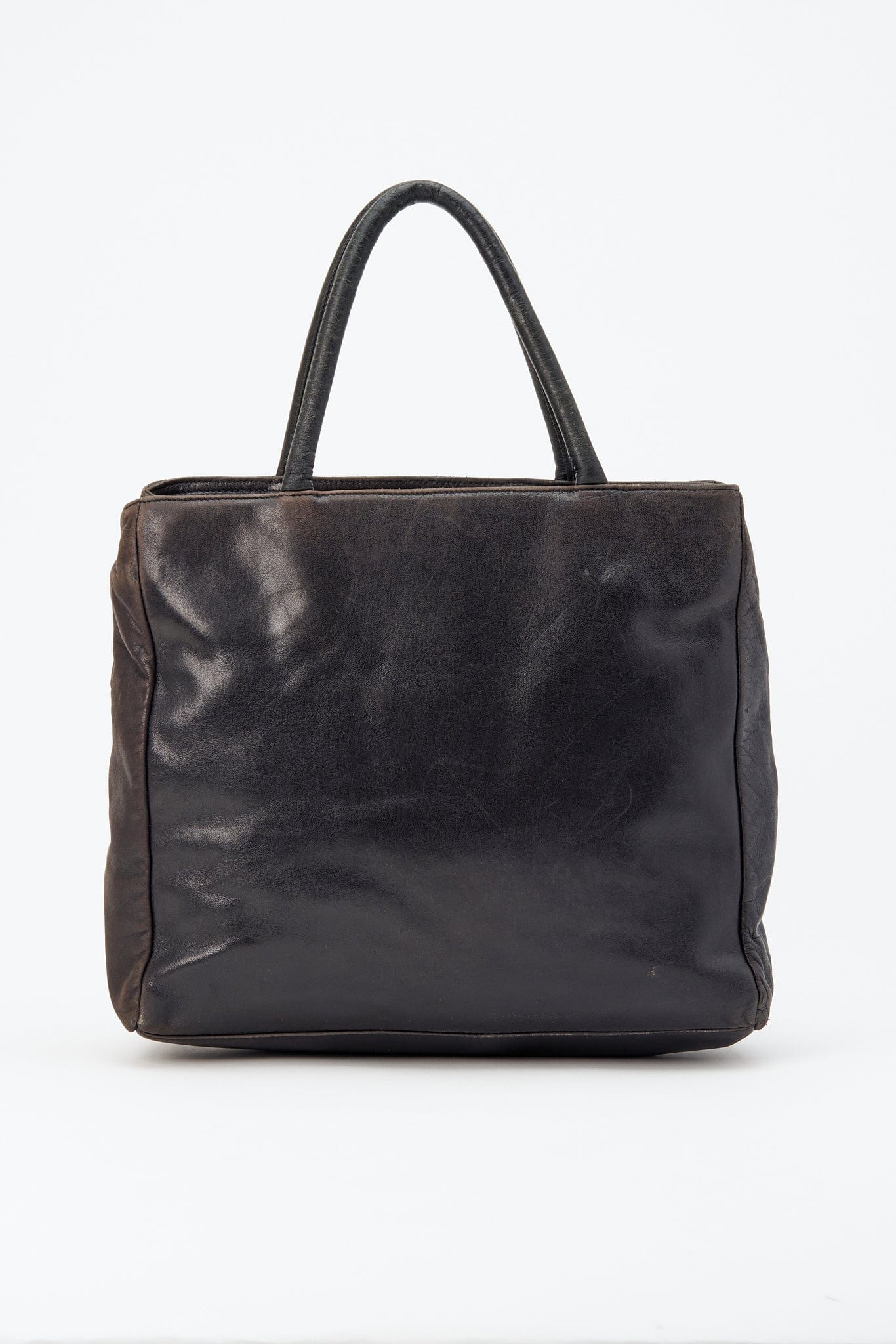 Vintage Prada Black Leather Tote bag