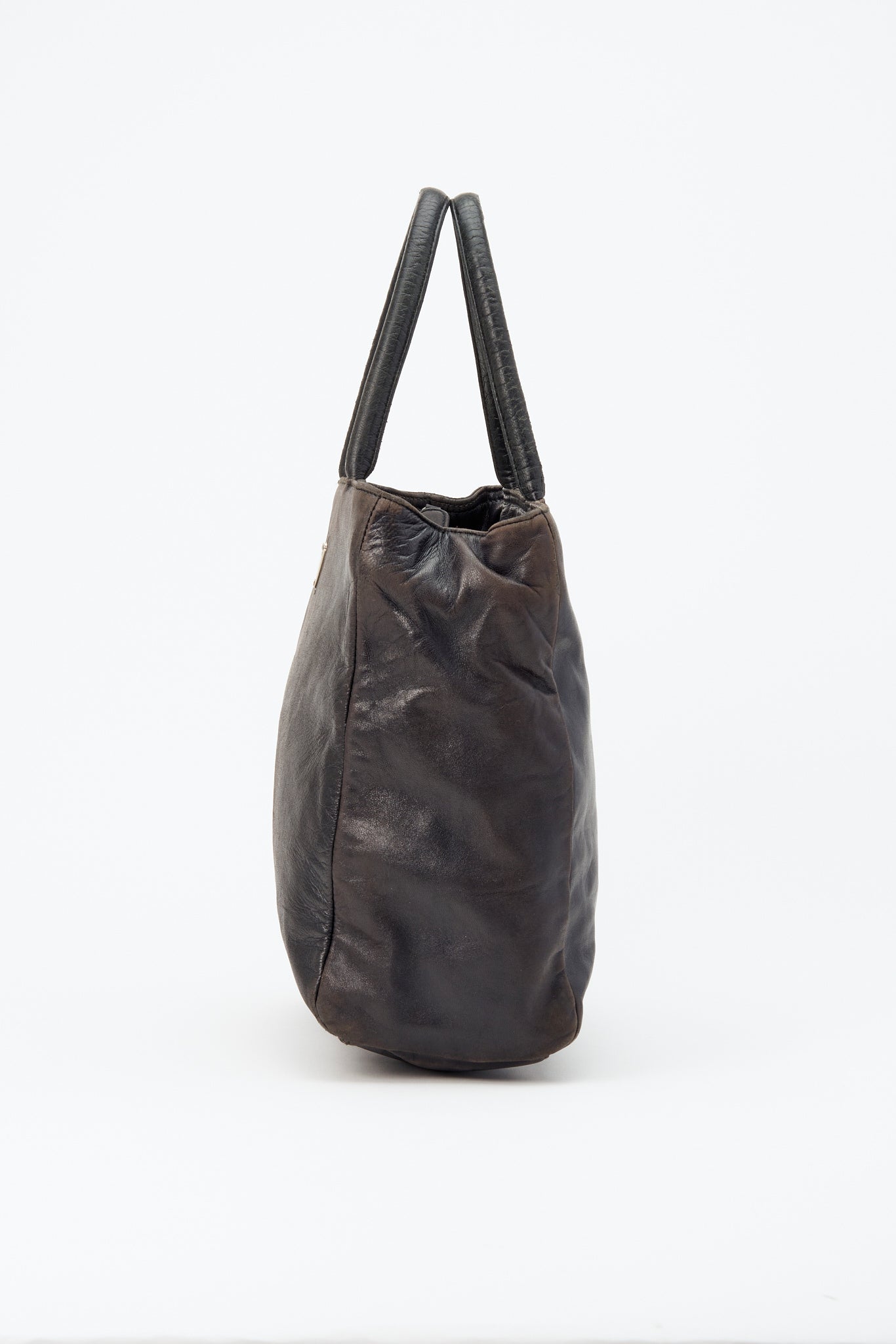 Vintage Prada Black Leather Tote bag – The Hosta