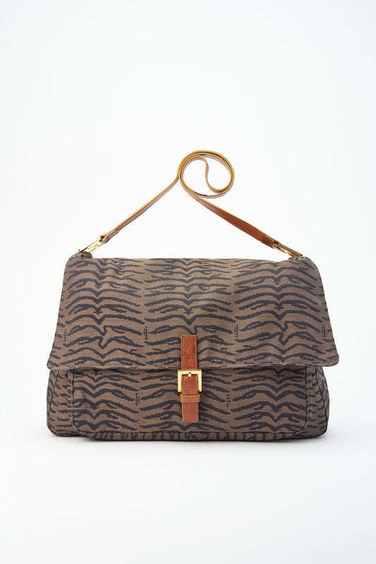 Vintage Fendi Shoulder Bag in Zebra Canvas