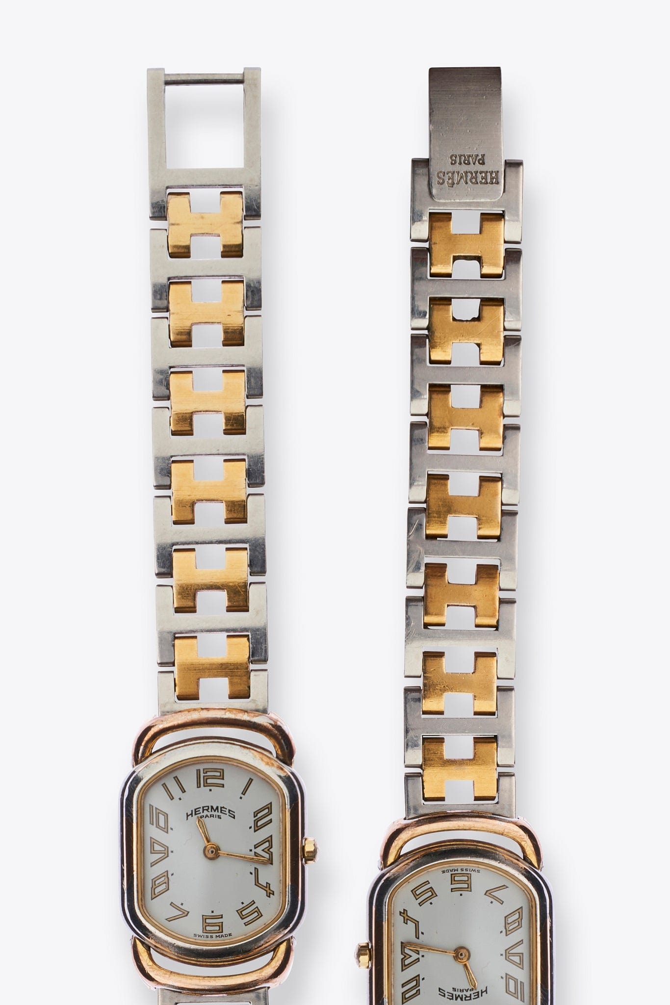 Montre HERMÈS Rallye plaqué or et acier bicolore Montre HERMÈS Rallye plaqué or et acier bicolore