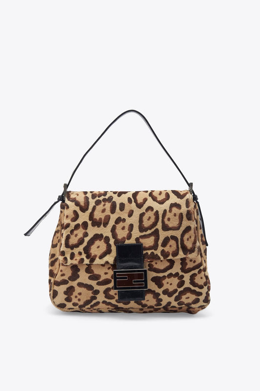 Fendi Vintage Mamma Baguette in Leopard Print Calf Hair
