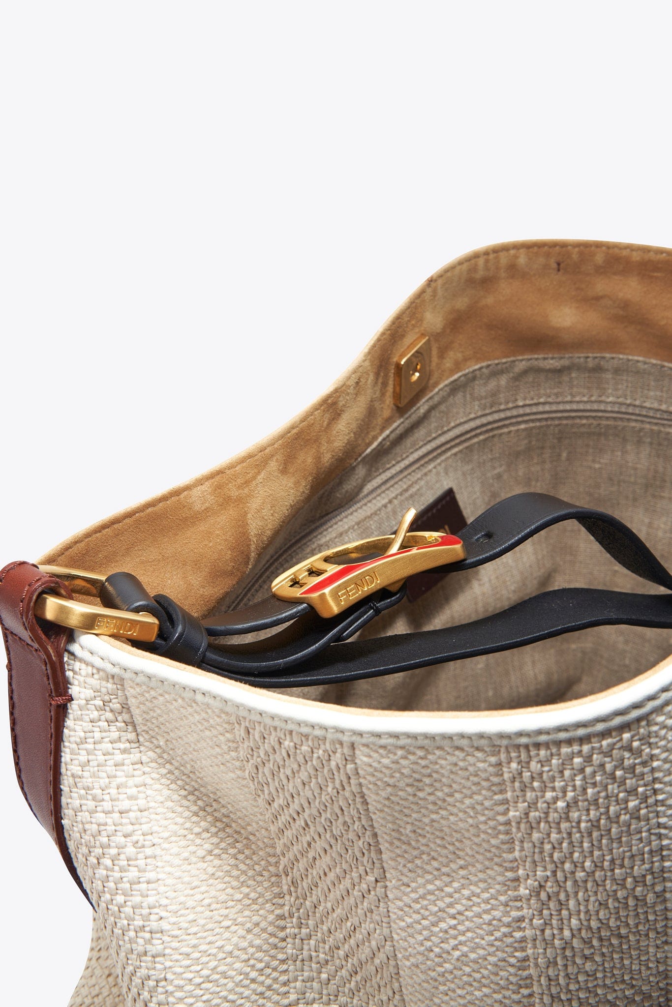 Vintage Fendi Vintage Striped Cream Tote Bag