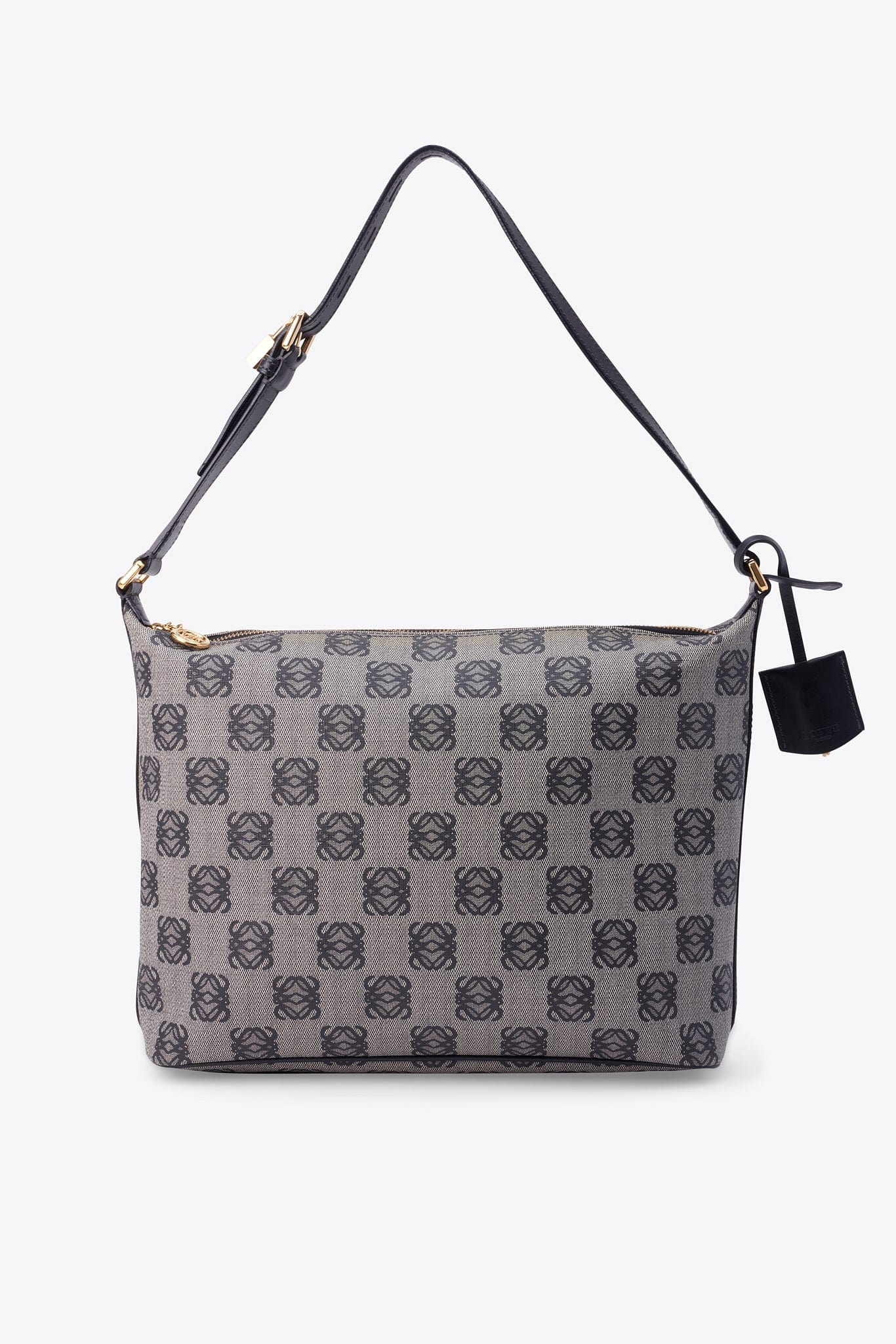 Vintage Loewe Anagram Caoted Canvas and Leather Tote Bag