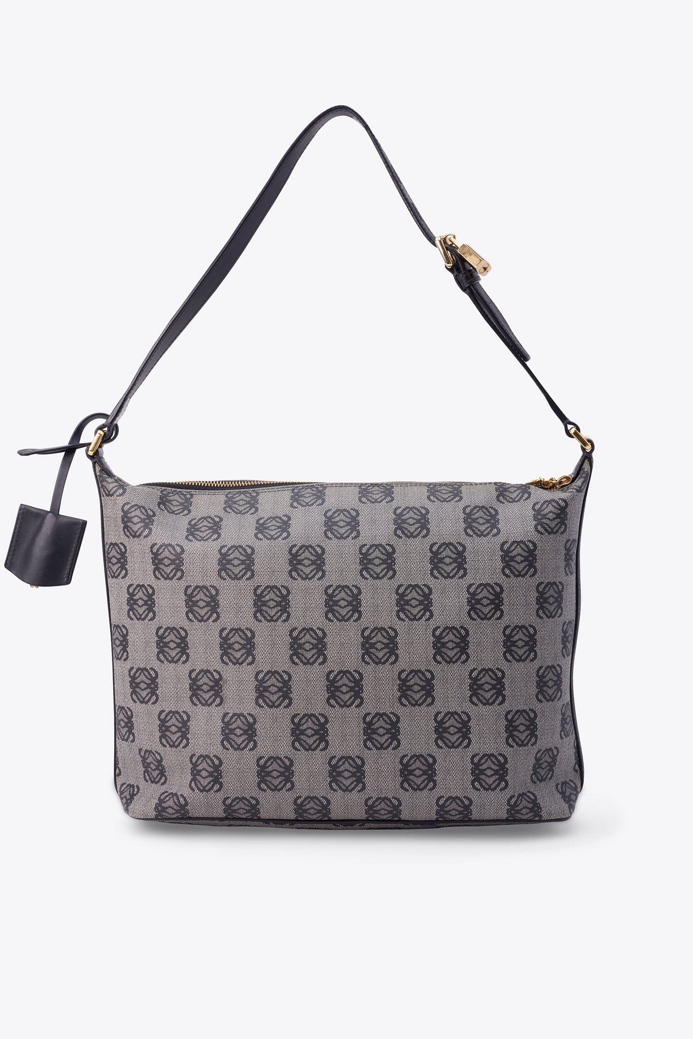 Vintage Loewe Anagram Caoted Canvas and Leather Tote Bag