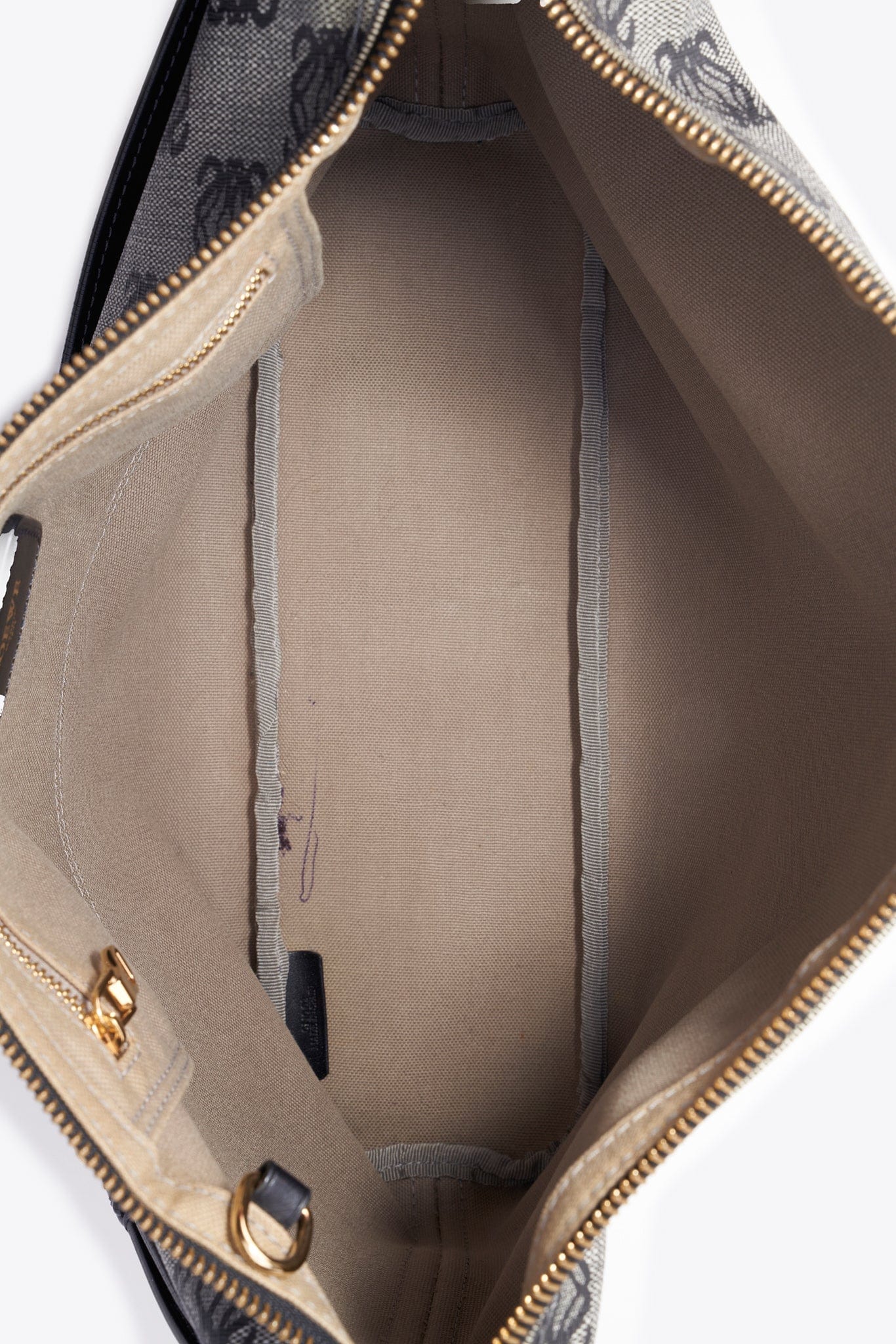 Vintage Loewe Anagram Caoted Canvas and Leather Tote Bag