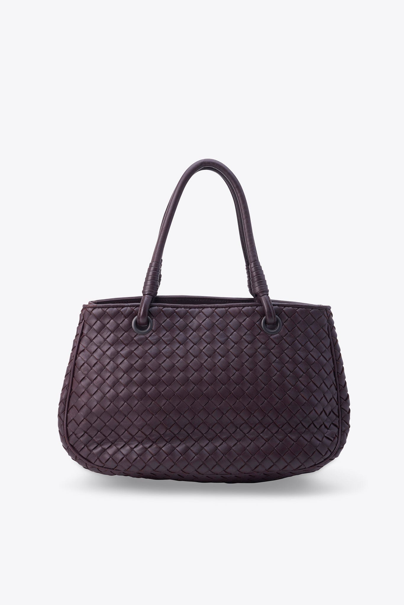 Vintage Bottega Veneta Burgundy Intrecciato Leather Tote