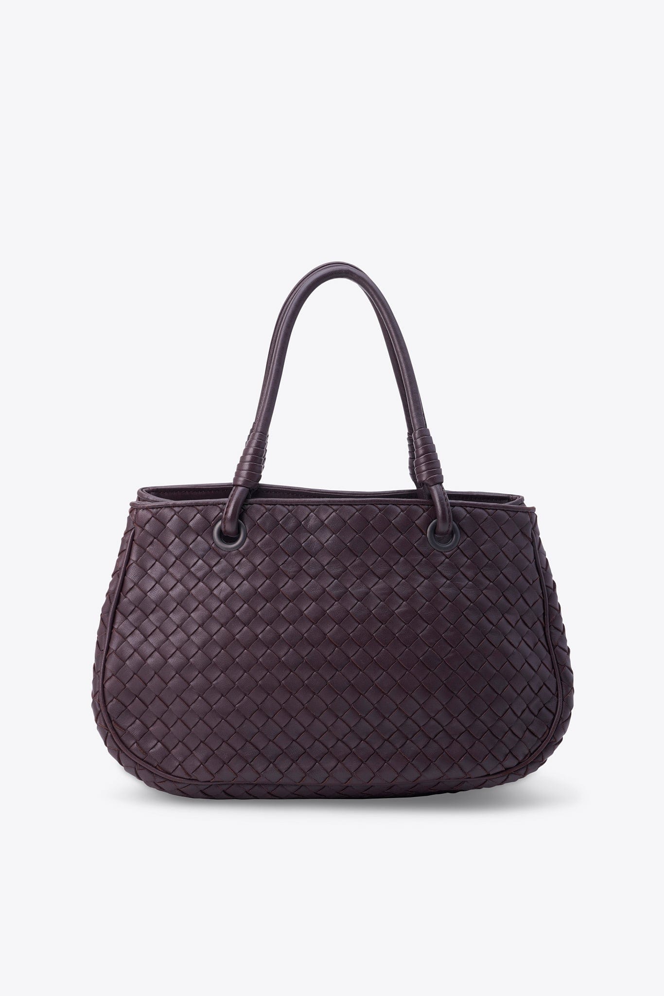 Vintage Bottega Veneta Burgundy Intrecciato Leather Tote