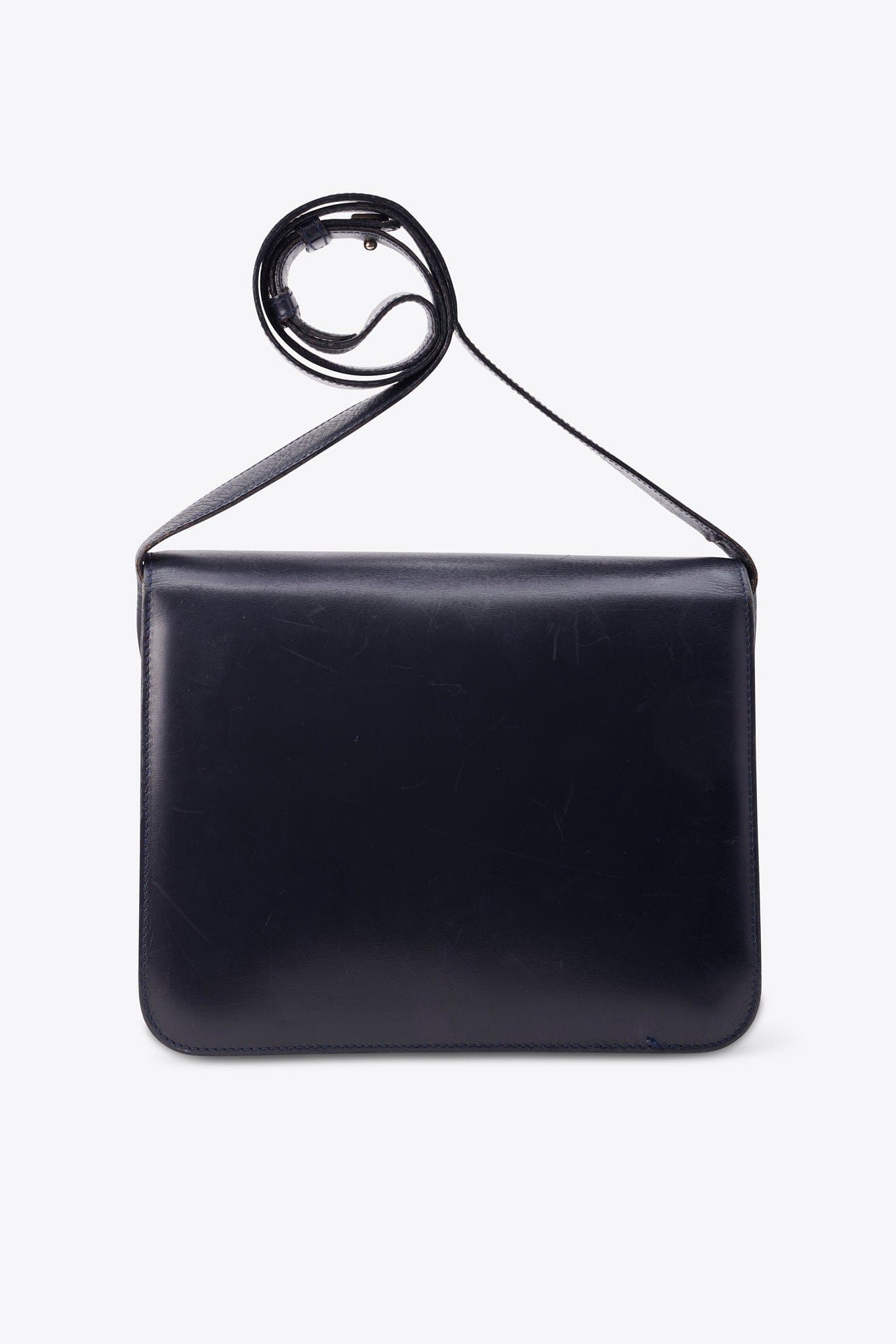 Vintage Celine Horsebit Flap Shoulder Bag in Black Leather