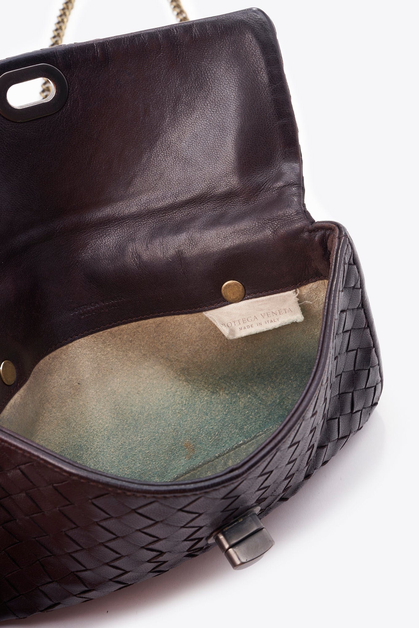 Vintage Bottega Veneta Black Intrecciato Leather Crossbody Bag