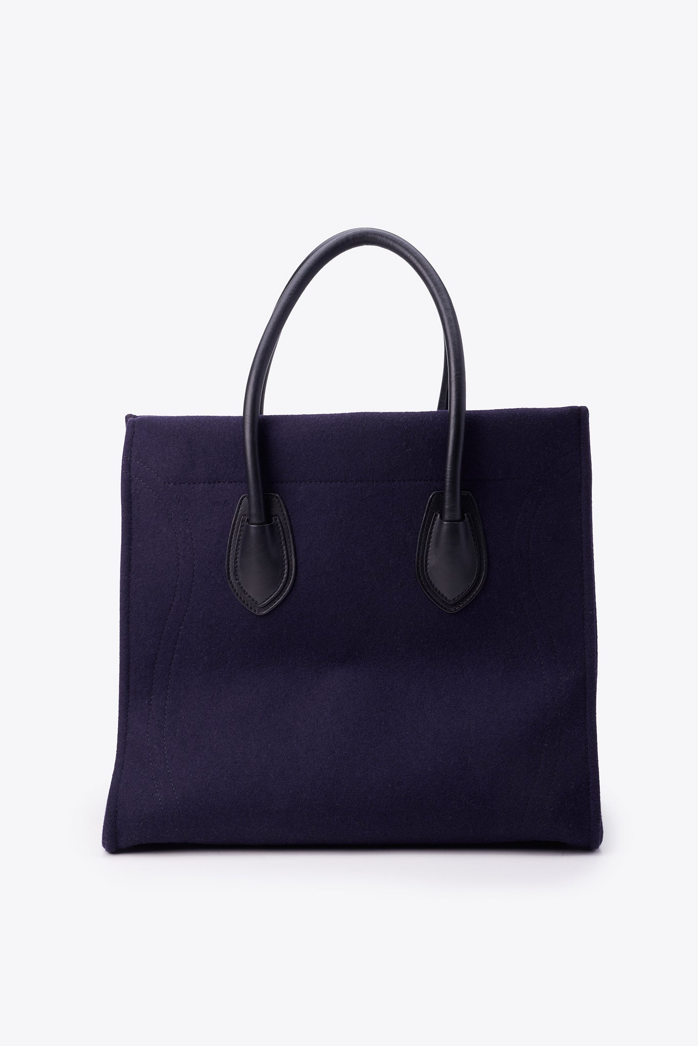 Céline Felt and Leather Phantom Luggage Tote in Deep Navy