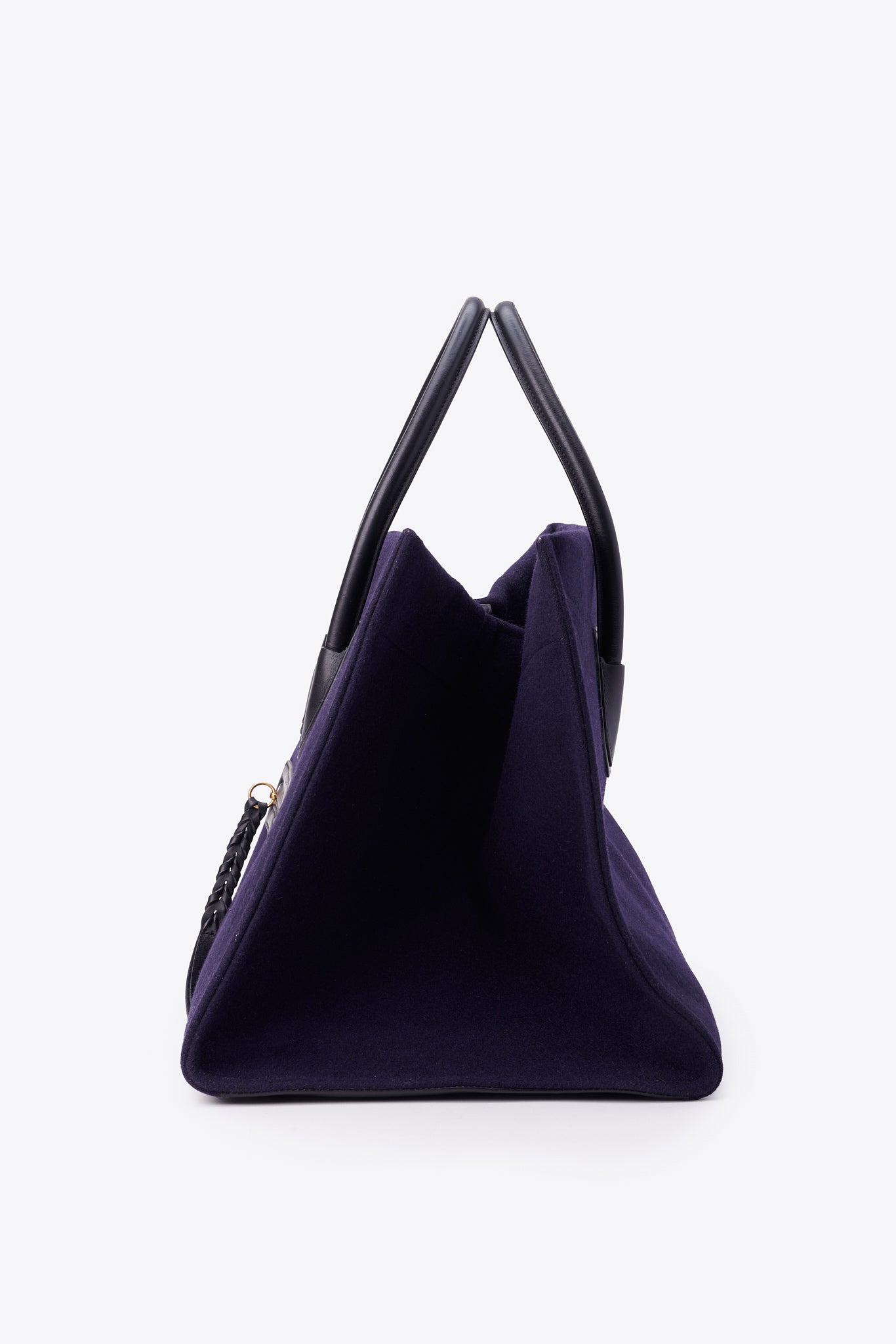 Céline Felt and Leather Phantom Luggage Tote in Deep Navy