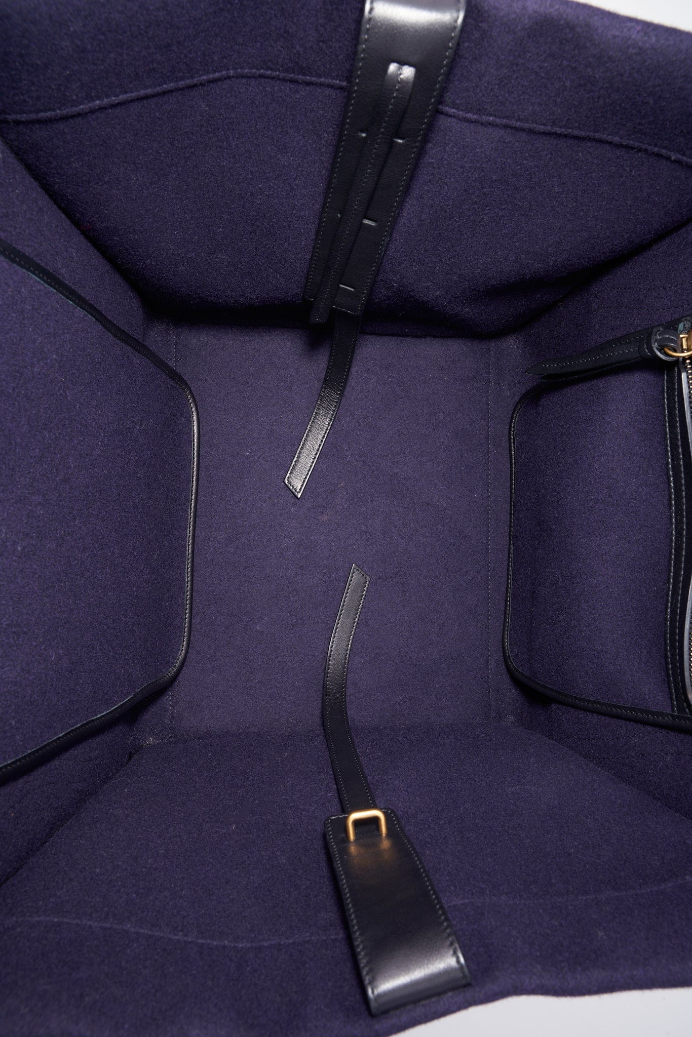 Céline Felt and Leather Phantom Luggage Tote in Deep Navy