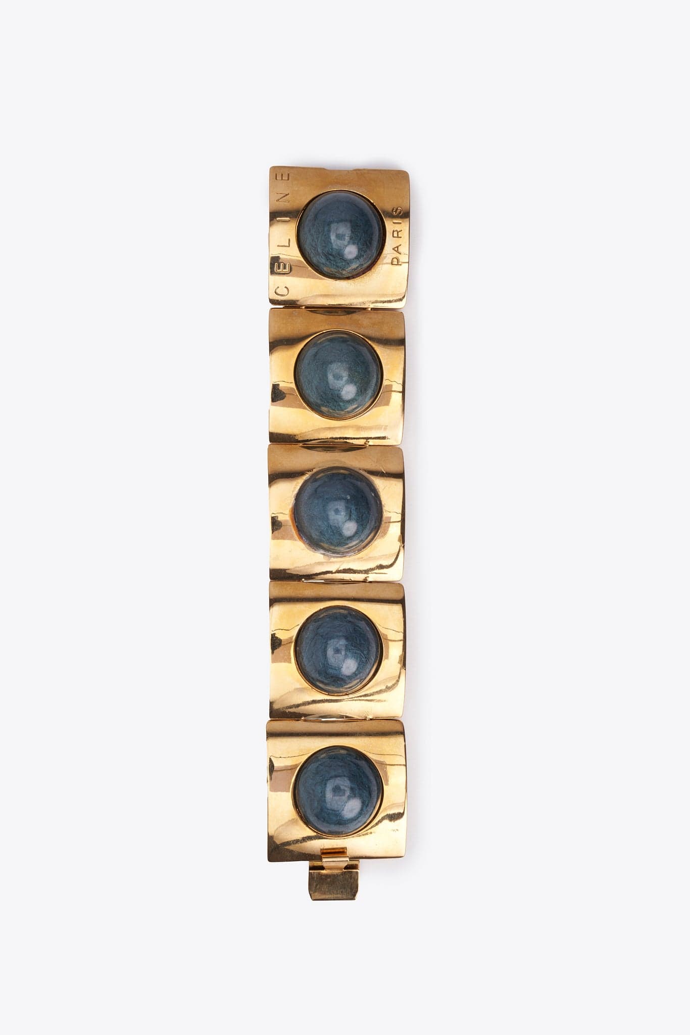 Vintage Celine Gold-Tone Cabochon Bracelet