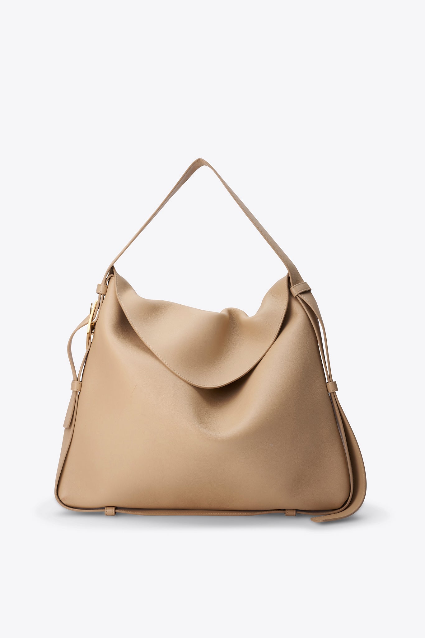 Bottega Veneta Leather Shoulder Bag with Gold Hardware