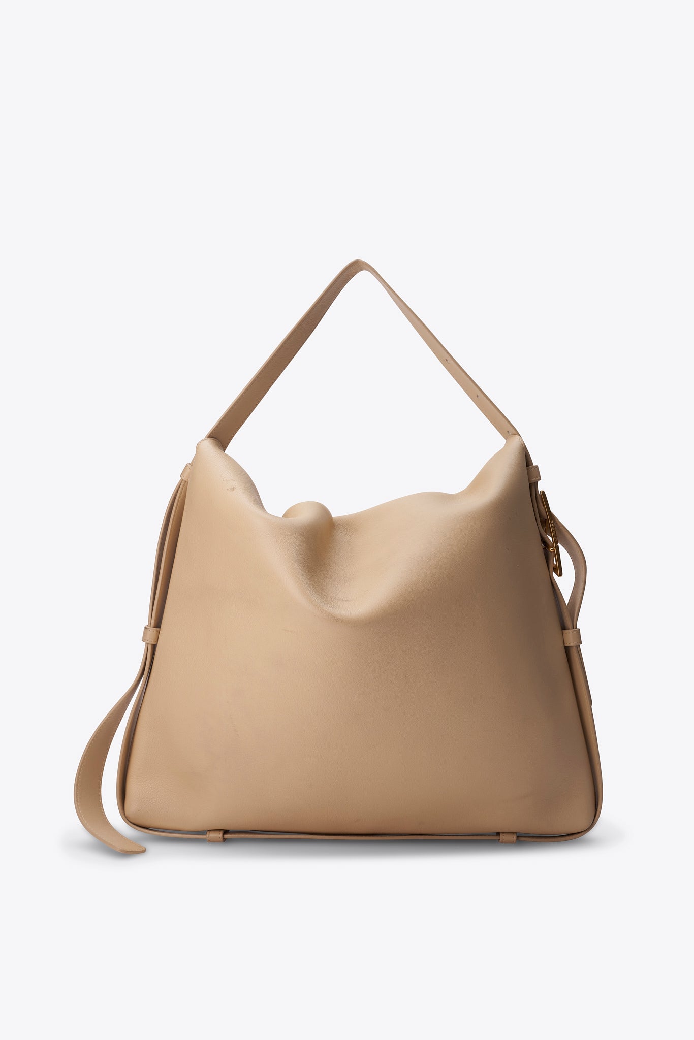 Bottega Veneta Leather Shoulder Bag with Gold Hardware