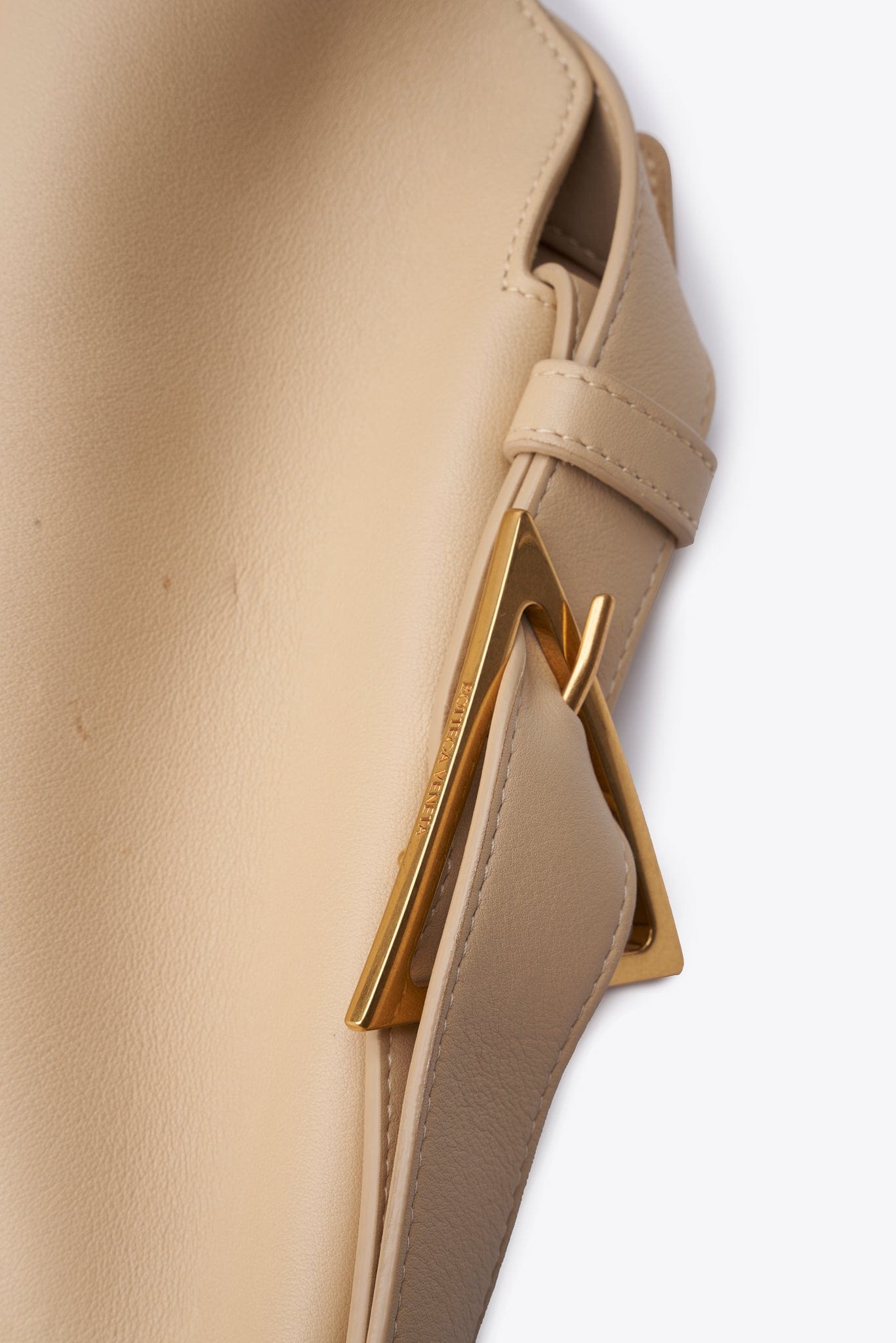 Bottega Veneta Leather Shoulder Bag with Gold Hardware