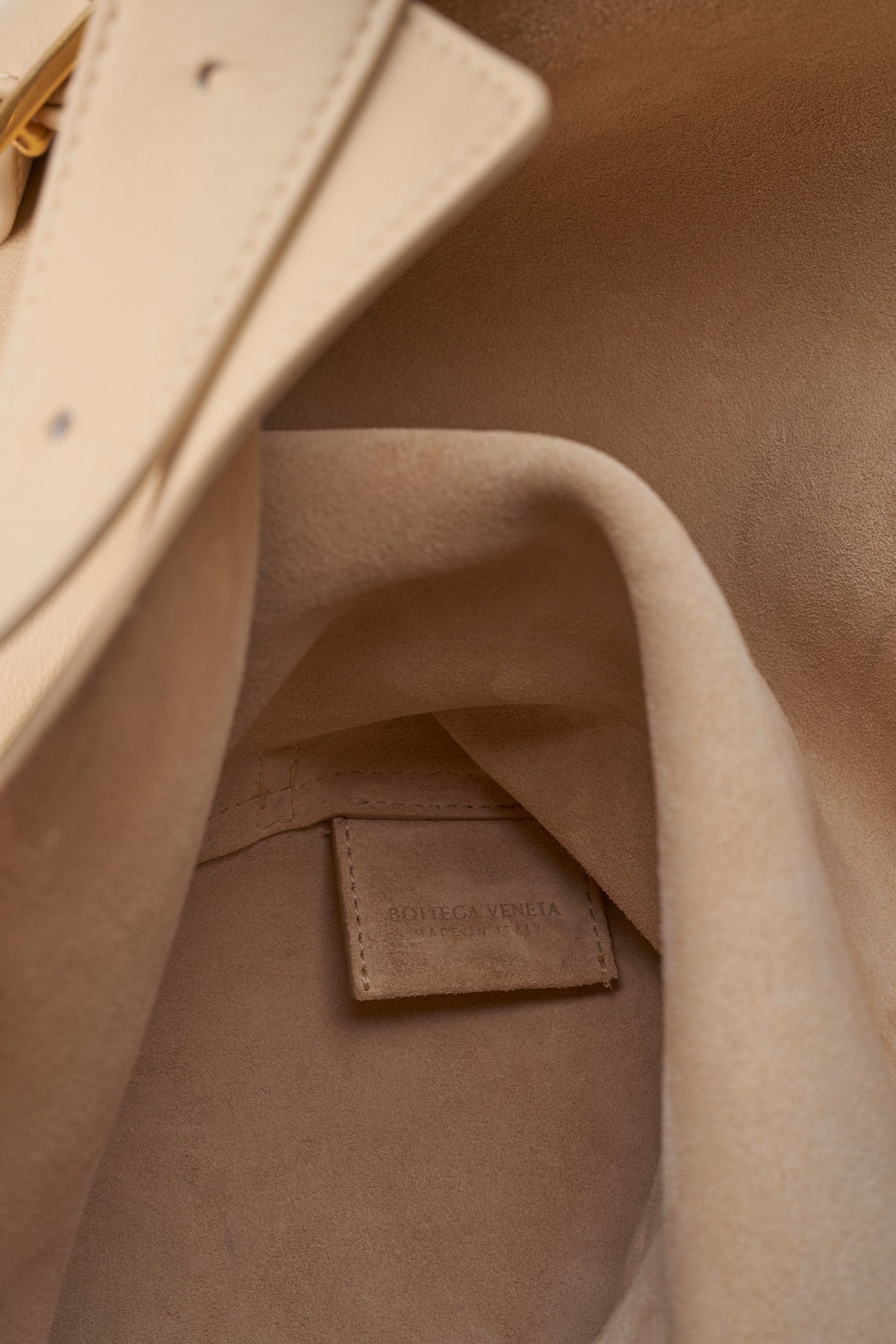 Bottega Veneta Leather Shoulder Bag with Gold Hardware