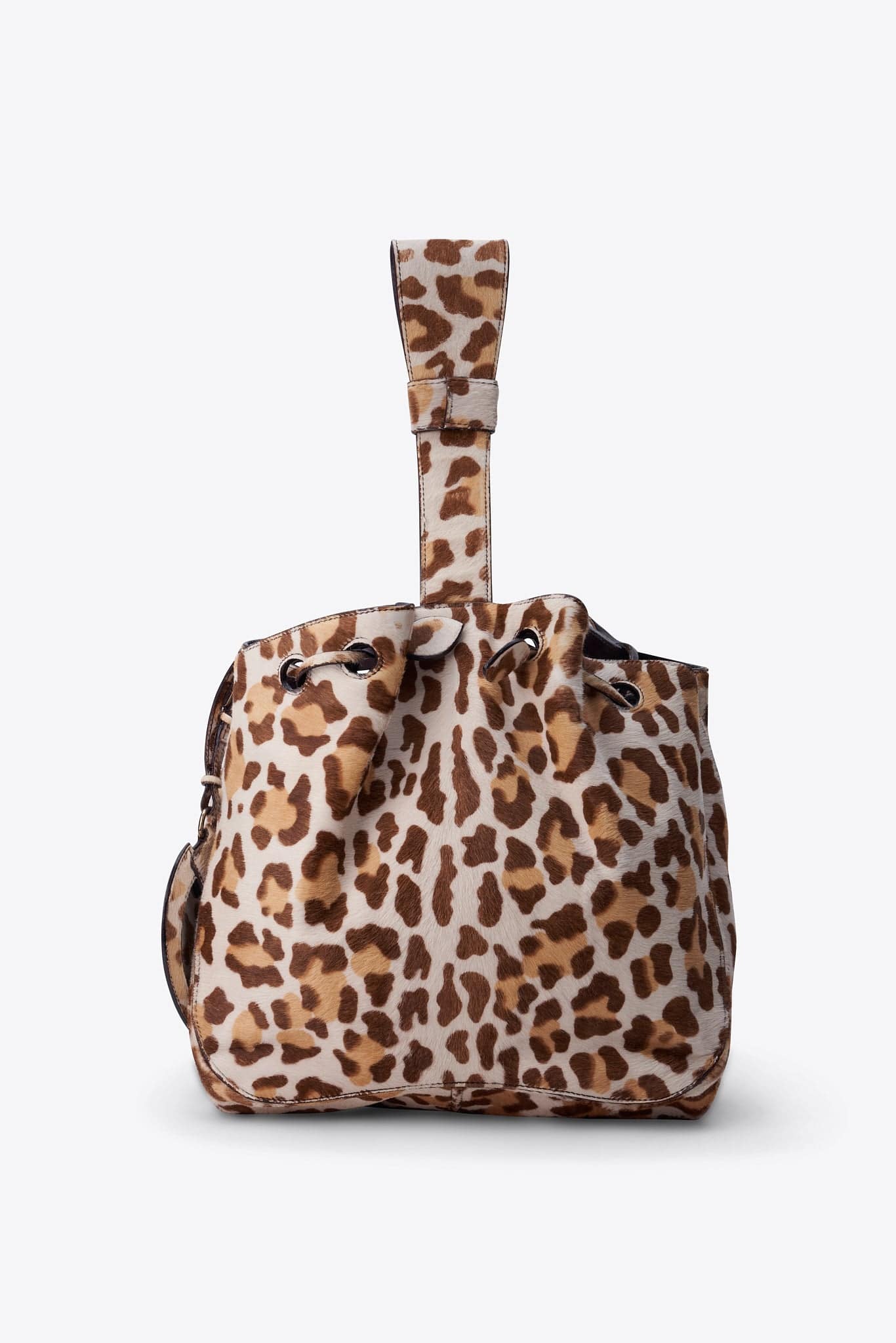 Alaïa Leopard Printed Calf Hair Bucket Bag
