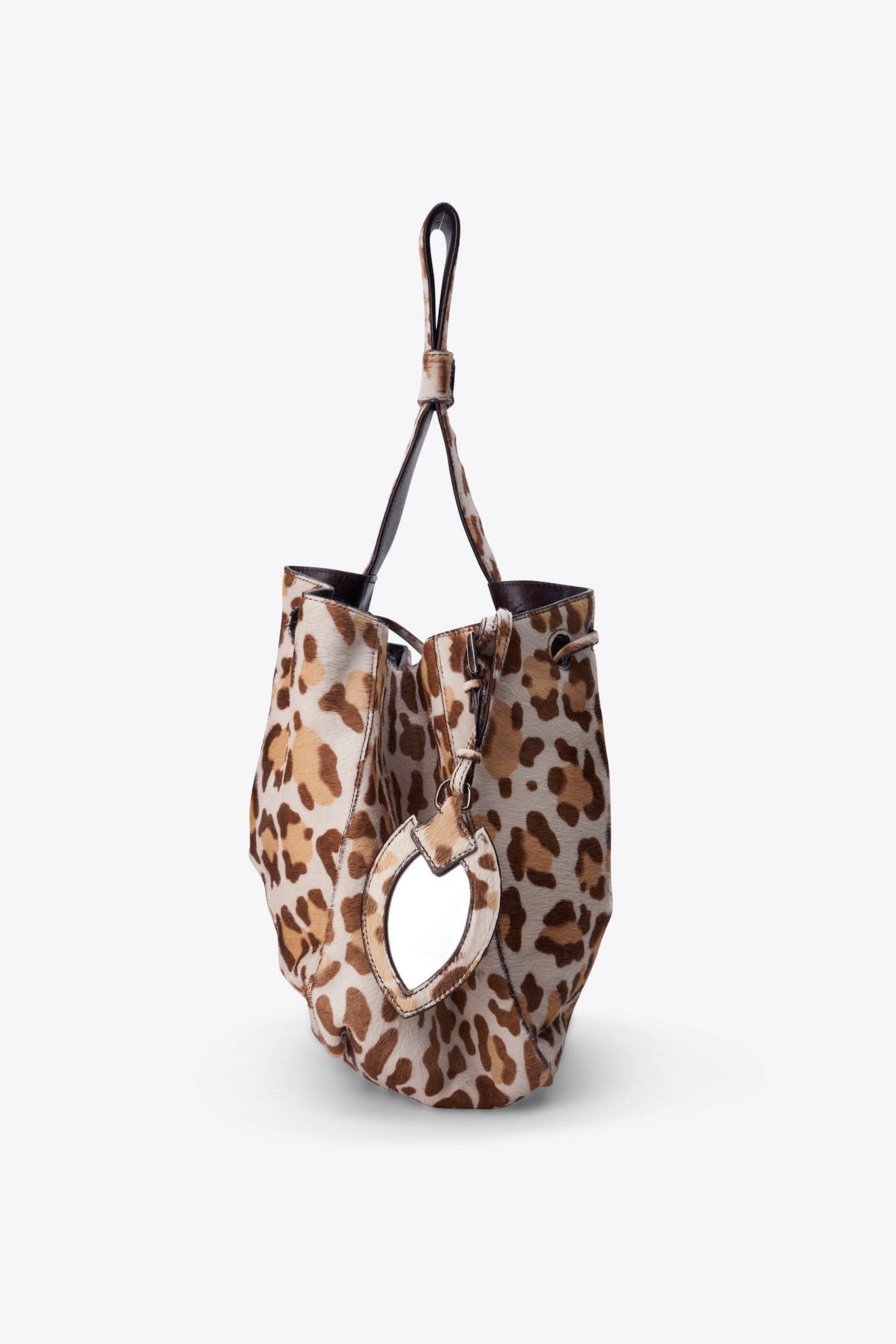 Alaïa Leopard Printed Calf Hair Bucket Bag