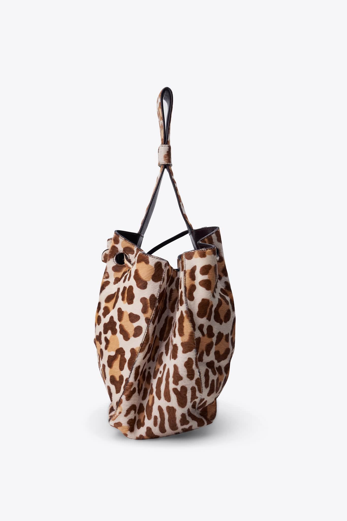 Alaïa Leopard Printed Calf Hair Bucket Bag
